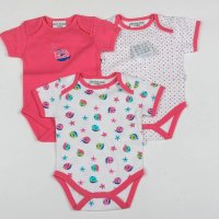 G1478: Baby Girls Fish 3 Pack Bodysuits (0-9 Months)